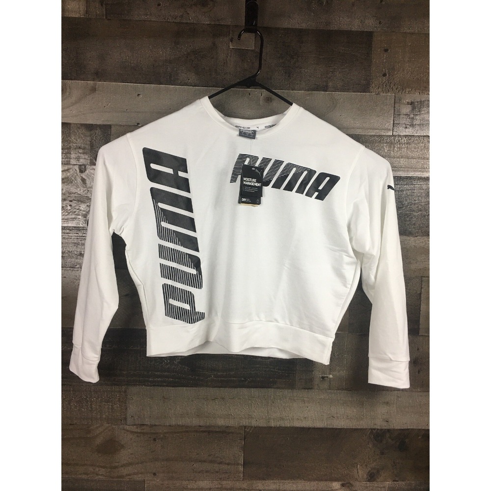 Puma Drycell Long Sleeve Sweater White And Black Size S